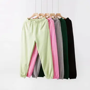 Jarná zelená čierna cargo nohavice ženy bavlna vysokej wiast bežné nohavice dámske nohavice joggers streetwear hippies, nohavice, tepláky