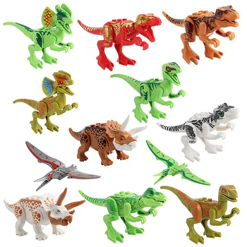12Pcs Klasické Hračky stavebným Zvierat, Dinosaurov Tehly Modelu Vzdelávacích Jurský svete Hračka Pre Dieťa Deti Kompatibilné Blok