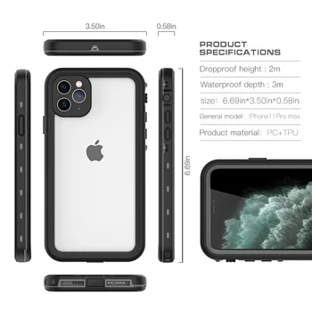 Vodotesný Telefón puzdro pre iPhone 11 Pro Max 11 Shockproof Plávanie Potápanie Coque pre iPhone Xs Max XR X Podvodná Kryt Telefónu