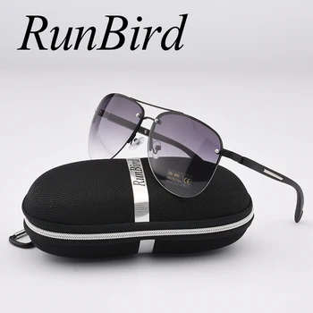 RunBird Módne Slnečné Okuliare Ženy Populárnej Značky Dizajnu Semi-Rimle Luxusné Mužov Klasické Slnečné Okuliare S Pôvodnou Prípade R045