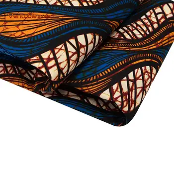 Afrika Ankara Polyester Vosk Vytlačí Textílie veritableWax Vysoko Kvalitné 6 Metrov 2020 Afriky Textílie Na spoločenské Šaty FP6233