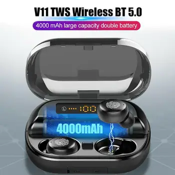 V11 TWS Bluetooth Slúchadlá 5.0 Bezdrôtové Slúchadlá 9D Stereo Headset, Nabíjačku Box 4000 mAh Power Bank pk redmi vzduchu bodky elari