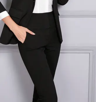Móda Ženy nohavice plus veľkosť podniku Formálne OL jar jeseň roku 2018 Nový kórejský úrad dámy Slim Čierna Šedá OL Oblek Nohavice