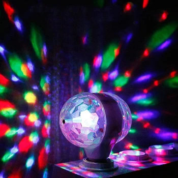 E27 6W RGB led Vianočné osvetlenie vnútorné dovolenku strany Farebné Rotujúce Svetlo Magic dvakrát Loptu KTV bar disco rozprávkových svetiel