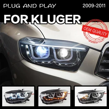 2 KS Auto Styling pre Toyota Highlander Vysokej Lander Svetlomety 2009-2011New Kluger Dual LED Projektor Svetlomety Náhradné