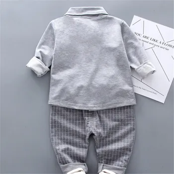 Lawadka Jar Jeseň Baby Boy Šaty Sady Dlhý Rukáv Kravatu T-Tričko +Nohavice 2 ks Bavlnené Oblečenie Šport Oblek Pre Chlapca, Oblečenie 2021