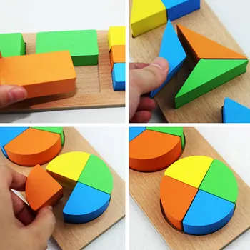 Montessori Vzdelávacích Drevené Geometrie Tvaru Blok detské Hračky Geometrické Rozdelenie Dreva Začiatkom Vyučovania Klasické Montessori hračka