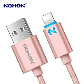 NOHON 1m Pletená Dátový USB Sync Kábel na iPhone 5 5 6 6 7 8 Plus Rýchle Nabíjanie Smart Led USB Káble pre iPhone X XS Max XR SE