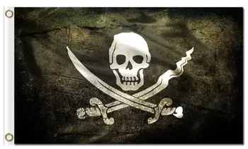 3x5ft polyester dekorácie vlajky zástavy s vlastnou Pirát Jolly Roger Flag 3x5ft