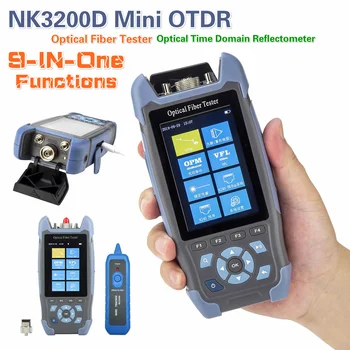 NK3200D Optical Fiber Tester Mini OTDR Optické čas domény reflektometra Singlemode 24dB/22dB 64km 9 Funkcií 1310/1550 FC/UPC