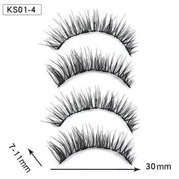 Xinleyong 4Magnetic Mihalnice Rozšírenie Prírodných Falošných Rias Na Magnety Opakovane 6D Magnetické Falošné Oko Riasy make-up KS01－4