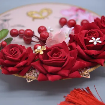 Kyunovia Blush Pink Družičky Rose Gold Bouquet Vína Burgundsko Berry Svadobné Kytice, Svadobné Kytice Kvetov D151