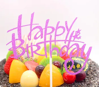 10pcs/veľa Nových Happy Birthday Cake Vňaťou Vlajky Glittler Lepenky Multi Farby Na Narodeninovej Party Tortu Pečenie Dekor Hot Predaj
