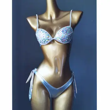 2020 venuša dovolenku nové rhinsetone bikini set obväz plavky diamond bling kamene plavky zrelé sexy ženy biquini