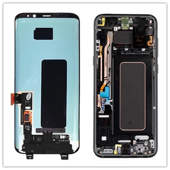 Originál S Rámom Pre Samsung Galaxy S8 G950 G950F S8 Plus G955 G955F S Riadku Displeja LCD + Dotyk Obrazovky Digitalizátorom. Montáž