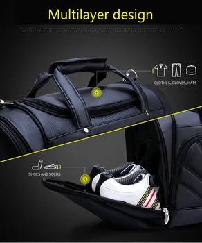 PGM golfové oblečenie taška mužov PU loptu balík multi-funkčné oblečenie taška super kapacita
