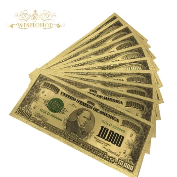10pcs/veľa Rokov 1918 USA 24k Gold Bankoviek Zlatom Nás 10,000 Doláru Bill Zbierky Banky Poznámky Mene Falošné Peniaze