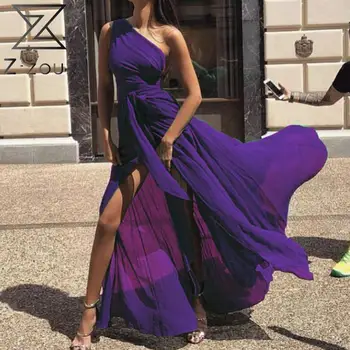 Z-zoux Ženy Šaty Obväz Nepravidelný Mimo Rameno Šaty Plus Veľkosť Sexy Dlhé Letné Šaty Žien 2020 Nové Módne Oblečenie pre Ženy