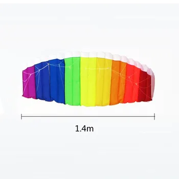 1.4 m Rainbow dvojriadkový Kúsok Parafoil Kite Vonkajšie Športové Hračky Pre Deti S Lietajúcim Nástroje Line Plachtenie Kitesurf Kite Beach