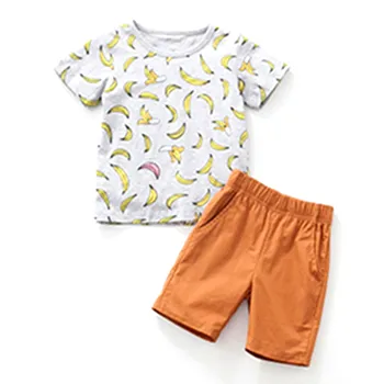 2019 Módne Dieťa Boys 2 ks/nastaví krátke rukávy cartoon T - shirt + Šnúrkou nohavice chlapec láska dinosaura tiger šortky pre 2-7 rok