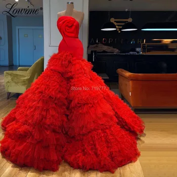 Dubaj Dizajn Červenom Koberci Runaway Party Šaty 2020 Dlho-Line Celebrity Šaty Večerné Šaty Saudská Arábia Prispôsobené Prom Šaty