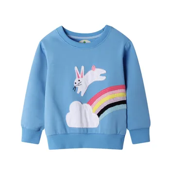 Dievčatá Tričko Rainbow Rabbit Tlač Dlhý Rukáv, Baby, Dievčatá Oblečenie Značky Roztomilý Dievča Tričko Jednorožec Deti Strany Oblečenie