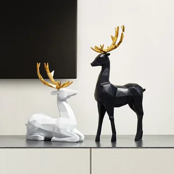 Domáce Dekorácie Príslušenstvo pre Obývacia Izba Moderne Zvierat Živice Figúrky Stôl Nábytok Vianočný Darček Nordic Domova Elk