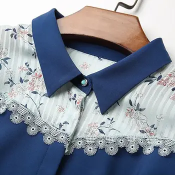 Len Plus Módne svetlo luxusné modrá Party šaty temperament Sashe Štíhle Ženy-Line Šaty Office Lady Patchwork Vestidos