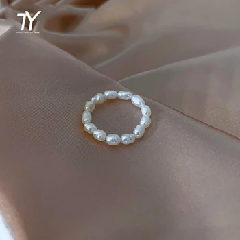 Elegantný Jednoduchý Baroková Perla Ukazovák Vegetariánska Prsteň Pre Ženu 2021 Nové Módne Kórejský Šperky Študent Strany Darček Lady Krúžok