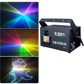 MINI PRO 24 CH DMX 3D Efekt 3000MW RGB plnofarebný Laser Scanner, Osvetlenie, DJ Party Bar Projektor Fáze Osvetlenie