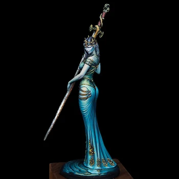 1/24 dávnych žena bojovník stojan s mečom Živice obrázok Modelu súpravy Miniatúrne gk Unassembly Nevyfarbené