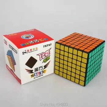 Shengshou 7x7 kocka Black/White Twist Puzzle cubo Magico Stickerless Vzdelávacie Hračky X'mas darček