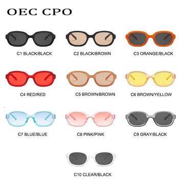 OEC CPO Fashion Square slnečné Okuliare Ženy Muži Vintage Dizajn Značky Farebné Okuliare Slnečné Okuliare Rámy Odtiene UV400 Okuliare 0642