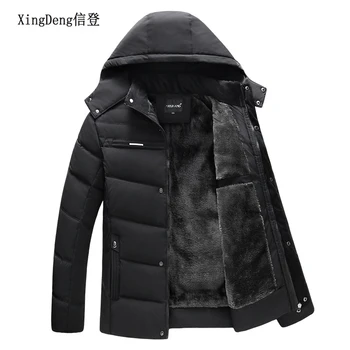 XingDeng 2019 Nový Príchod Značky nepremokavé bundy módne teplé Oblečenie Zimné Mužov Bavlna Zime Pravidelné Formálne Bunda A Kabát