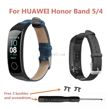 Denim Vzor pravej Kože Watchband Zápästie Náhradná pre Huawei Honor 5/4 Náramok Príslušenstvo