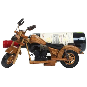 1 KS motocykel drevené červené víno stojan prívesok masívneho dreva fľaša vína rack vintage remeselníkov osobnosti víno stojan LU716613