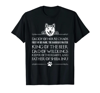 Dom Darček-pánske T-Shirt-Black Otec Shiba T-Shirts Otecko Z Inu Kráľ Pivo