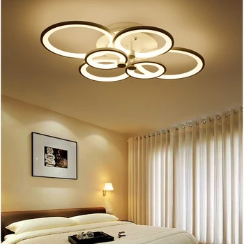 LED kolo obývacej izby, spálne, jedálne, stropné lampy, stmievanie akryl moderný minimalistický osobnosti modelovanie lampa Qianxia8807