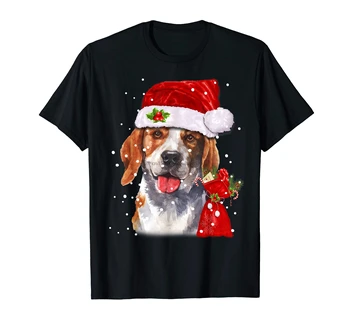 Beagle Dog T Shirt Vtipné Vianočné Party Darček Tričko-pánske T-Shirt-Black