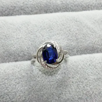 FLZB , Ženy, luxusné krúžok prírodný drahokam zafír 8*10 mm 3.0 ct v 925 sterling silver ring elegantné módne krúžok