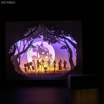 Papier Rezbárstvo Svetlá DIY Spálňa Posteli Nočné Osvetlenie 3D Noc Lampa Jeden Kus Cartoon detské Vianočné Izba Dekor Lampa Darček