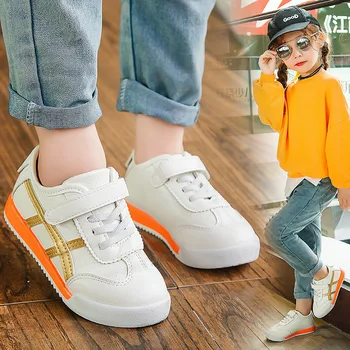 2020 detské topánky chlapci dievčatá tenisky, modré, Zlaté módne bežné biele topánky deti batoľa topánky s mäkkou podrážkou veľkosť 21-36