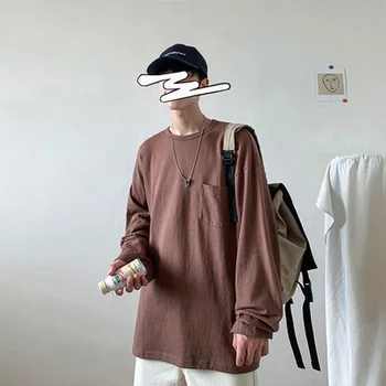 Voľné vytlačené dlhým rukávom T-shirt kórejská verzia wild trend jeseň sveter