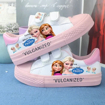 Disney detské topánky low-cut pu tenisky študent kórejský mrazené elsa jednej topánky žena princezná detská obuv