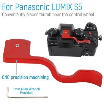 Kovové Palec Hore Grip, Thumbs Up Grip Rukoväte pre Micro DSLR Fotoaparát Panasonic LUMIX S5