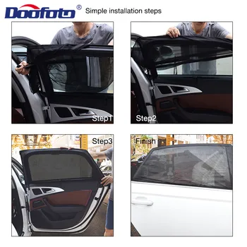 DOOFOTO Auto Okno slnečník UV Ochranu Auto Opony Zadné Bočné Okná Oka Auto Styling Príslušenstvo Zabrániť Komárov