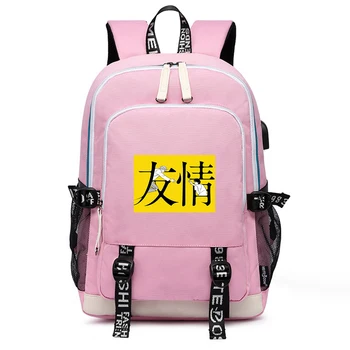 BANÁN RYBY Anime Bookbag Veľké Školské Tašky Kawaii Ženy Batoh Popola Lynx Oxford Cestovné Bagpack USB Port Notebooku Späť Pack