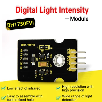 Keyestudio BH1750FVI Digitálny Snímač Intenzity Osvetlenia Modul I2C Pre Arduino Raspberry Pi