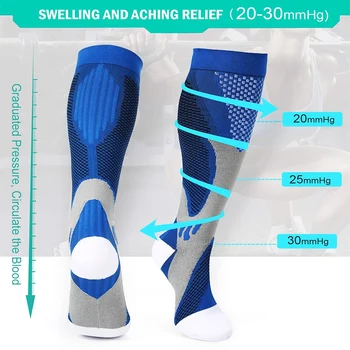 2021 Nové pánske, Dámske Teen Dlho Kompresie Ošetrovateľskej Cyklistické Športové Anti-slip Beží Ponožky Termo Módny na Kŕčové Žily
