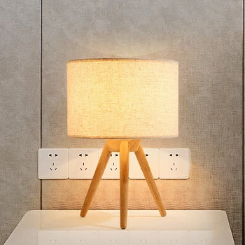Nordic Moderné Drevo Stolná Svetlá drevený Nočný Stolík Lampy pre obývacia izba Jednoduché Svietidlá pre Izba Dekor na vypnutie